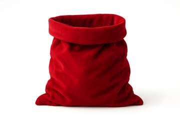 A vibrant red velvet holiday sack overflowing with promise, perfect for Christmas promotions, gift reveals, and festive event announcements now