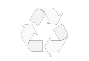 Simple recycling symbol, light gray, arrows