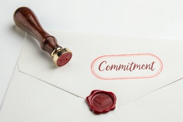 Handwritten letter with commitment seal and wax stamp