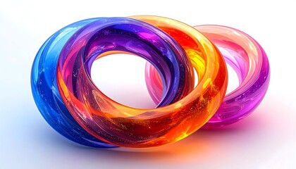 Interlocking Colorful Rings - A Symbol of Unity and Connection.