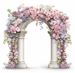 Romantic Ceremony Arch with Pastel Pink Flowers