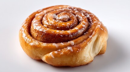 Close-up of a Glazed Cinnamon Roll / グレーズがかかったシナモンロールのクローズアップ