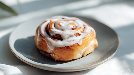 Sunlit Cinnamon Roll with Icing / 太陽の光を浴びたシナモンロール
