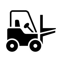 Forklift Icon - Solid Black