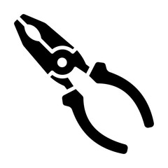Pliers Icon - Solid Black