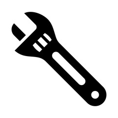 Wrench Icon - Solid Black