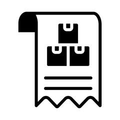 Bill Of Materials Icon - Solid Black