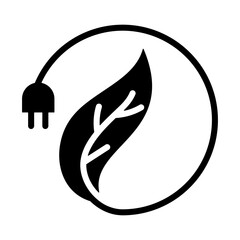Energy Saving Icon - Solid Black