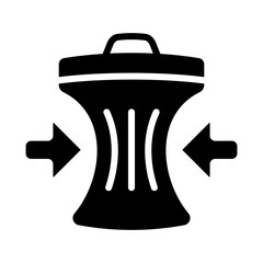 Waste Reduction Icon - Solid Black