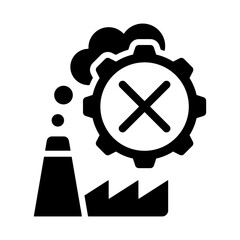 Emission Control Icon - Solid Black