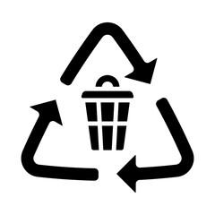 Recycling Icon - Solid Black
