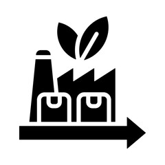 Sustainable Production Icon - Solid Black