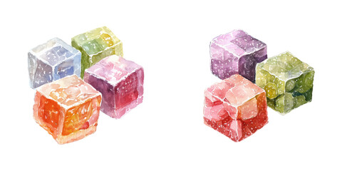 turkish delight watercolor vector illustration