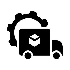 Supply Chain Icon - Solid Black