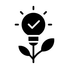 Clean Technology Icon - Solid Black