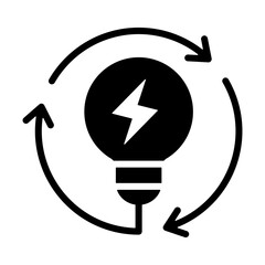 Renewable Energy Icon - Solid Black