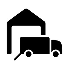 Loading Dock Icon - Solid Black