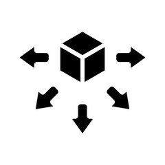 Distribution Icon - Solid Black