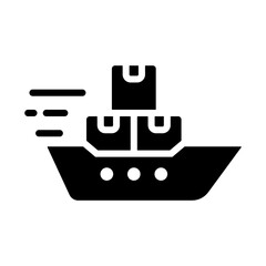 Shipment Icon - Solid Black