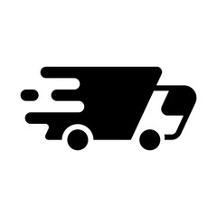 Delivery Truck Icon - Solid Black