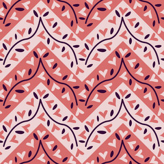 Chevron floral decorative vector pattern