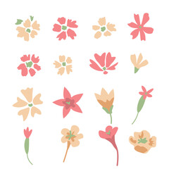 Ditsy flowers vector decorative set