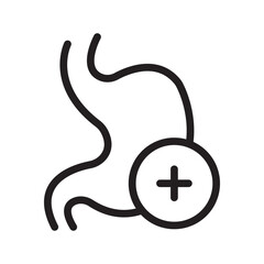 Obraz premium Targeted Stomach-Plus icon collection featuring digestive health and medical care symbols for clinics, hospitals, and patient wellness