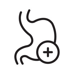 Detailed Stomach icon collection featuring digestive system and medical health symbols for clinics, hospitals, and patient care