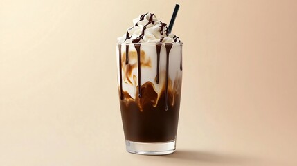 Delicious iced mocha with whipped cream and chocolate drizzle, a perfect treat