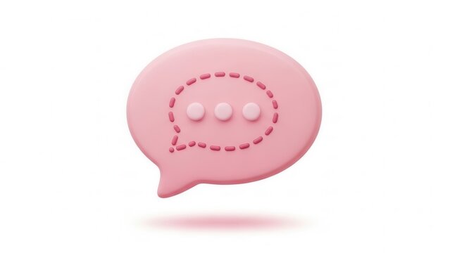 Pink speech bubble with message concept for chat communication and social media networks