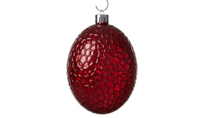 Elegant red Christmas ornament with textured detail brings festive cheer to holiday designs and adds a touch of sophisticated sparkle to seasonal projects