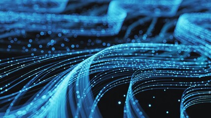 Modern glowing blue network lines, perfect for technology and science concepts