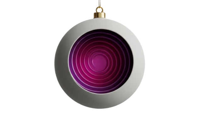 Modern Christmas Ornament with Purple Swirls, Perfect for Holiday Greetings, Website Headers, and Festive Marketing Campaigns, Adding a Touch of Elegance