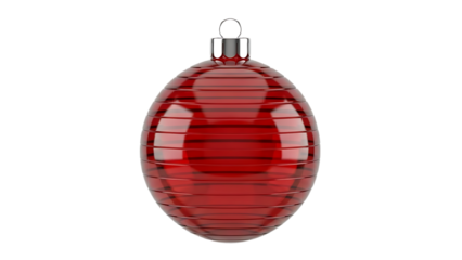 Elegant red glass ornament with silver top perfect for holiday decorations and festive designs, adding a touch of sparkle and modern Christmas cheer
