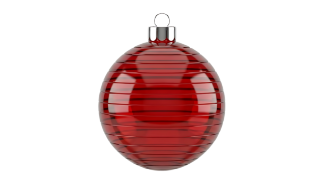 Elegant red glass ornament with silver top perfect for holiday decorations and festive designs, adding a touch of sparkle and modern Christmas cheer