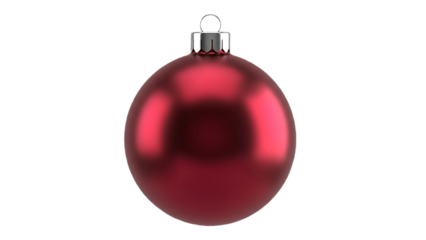 Elegant ruby red Christmas ornament for festive holiday designs, adding warmth and cheer to your seasonal campaigns with its reflective surface