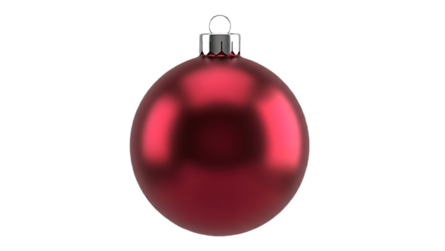 Elegant ruby red Christmas ornament for festive holiday designs, adding warmth and cheer to your seasonal campaigns with its reflective surface