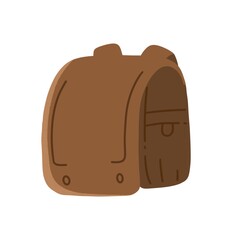 学校イラスト素材｜ブラウンのランドセル