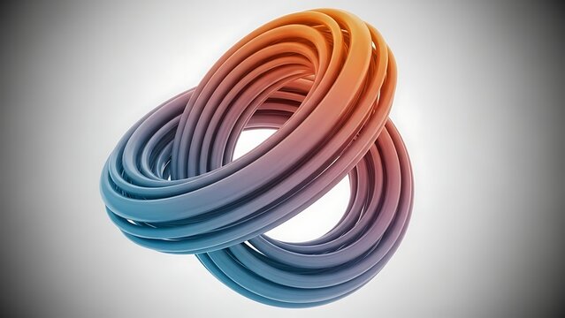 Modern vibrant 3D abstract shape with swirling curves and dynamic gradient lighting for sophisticated tech and design projects, offering a compelling visual for innovation and creativity
