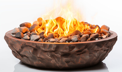 Outdoor Stone Fire Pit Bowl with Warm Flames