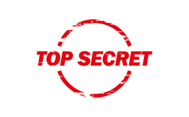 TOP SECRET - Red Rubber Stamp with text TOP SECRET
