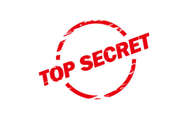 TOP SECRET - Red Rubber Stamp with text TOP SECRET
