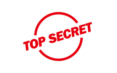 TOP SECRET - Red Rubber Stamp with text TOP SECRET

