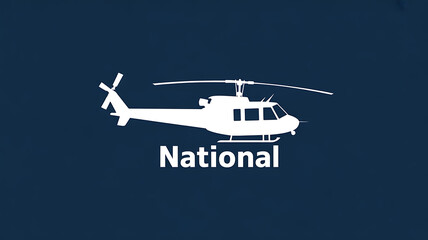 National Helicopter Silhouette with Text on Blue Background national helicopter day aircraft