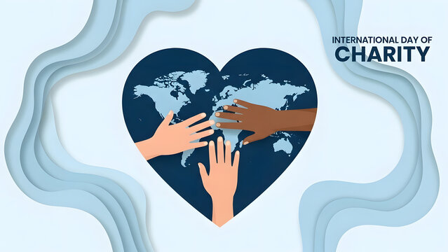 Hands of diverse people reaching out to help the world on international day of charity - Powered by Adobe