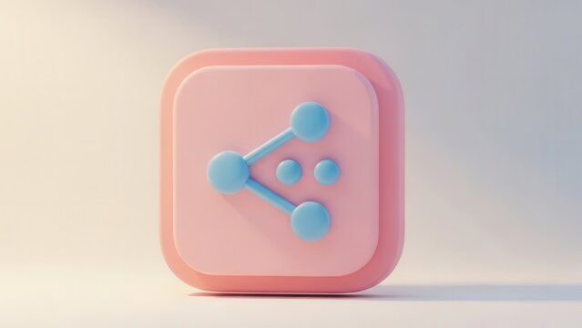 Pastel 3D share icon for social media platforms and networking applications design - Powered by Adobe