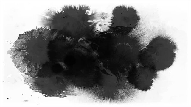 Organic Ink Drops on White