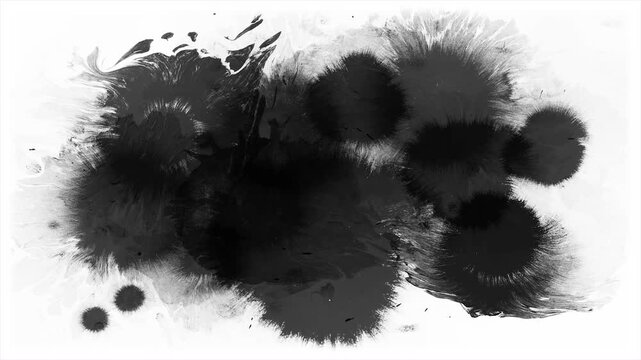 Organic Ink Drops on White