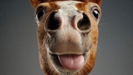 Close Up Portrait of a Realistic 3D Horse Face