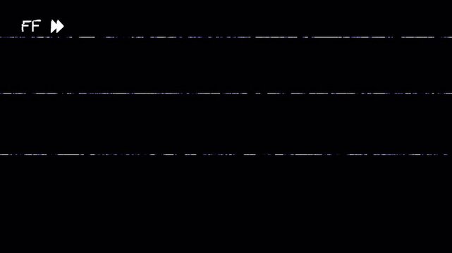 Fast Forward VHS Glitch Overlays for Retro Digital Media and TV Error Effects 4k video animation seamless loop